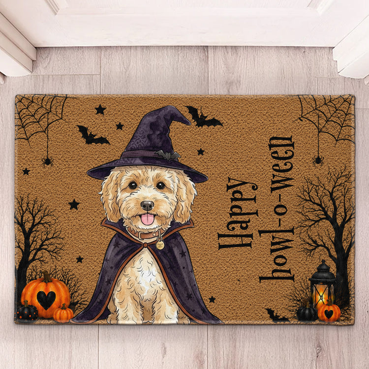 Custom-Pet-Portrait-Watercolor-Art-Happy-Halloween-Personalized-Doormat-3