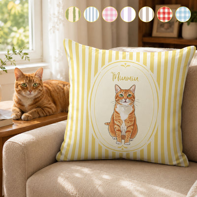 Custom Pet Portrait Watercolor Art Home Decor - Personalized Pillow