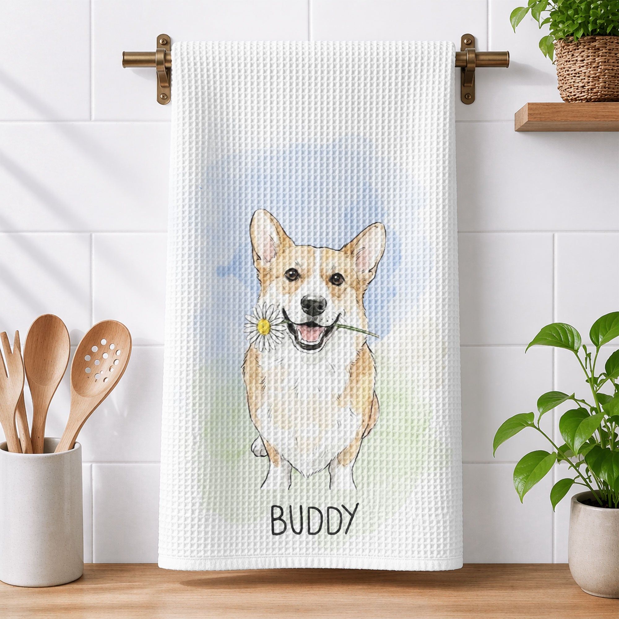 Custom-Pet-Portrait-Watercolor-Art-New-Home-Gifts-For-Pet-Lovers-Personalized-Kitchen-Towel-1