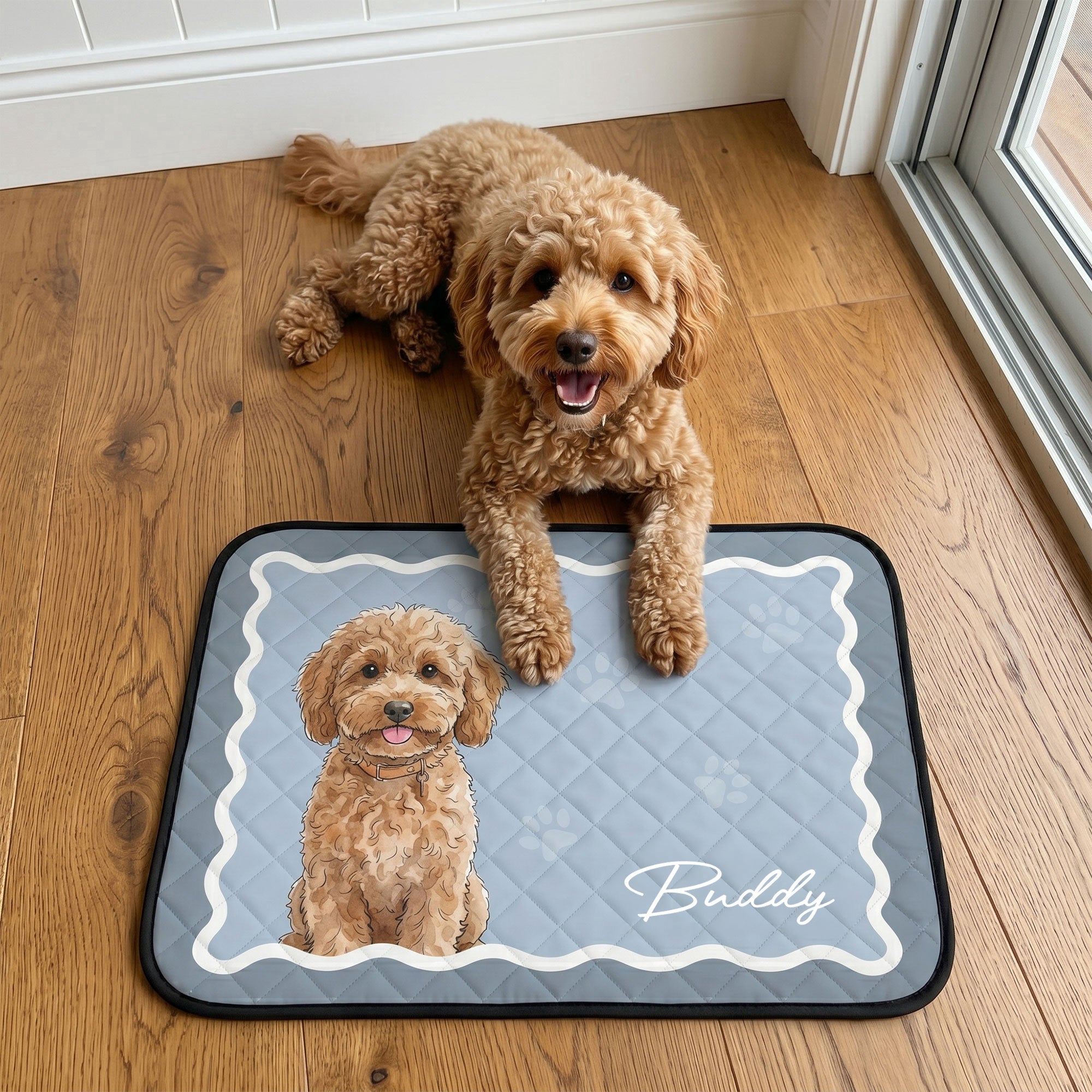 Custom_Pet_Portrait_Watercolor_Art_Personalized_Cooling_Mat_3