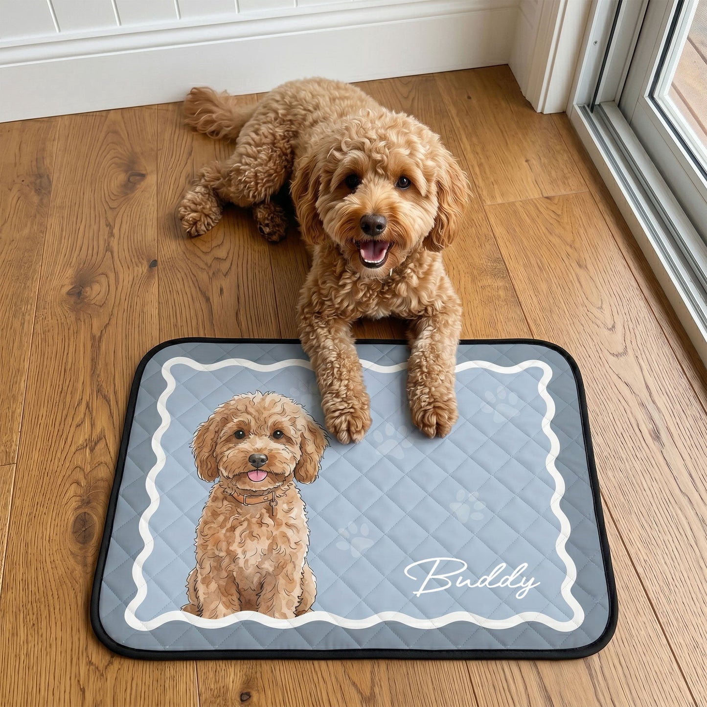 Custom_Pet_Portrait_Watercolor_Art_Personalized_Cooling_Mat_3