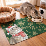 Custom-Pet-Portrait-Watercolor-Art-Snowflake-Christmas-Personalized-Pet-Feeding-Mat-4