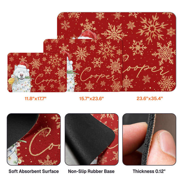 Custom-Pet-Portrait-Watercolor-Art-Snowflake-Christmas-Personalized-Pet-Feeding-Mat-5