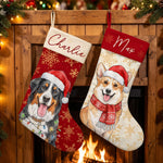Custom-Pet-Portrait-Watercolor-Art-Snowflake-Christmas-Personalized-Stocking