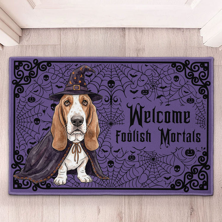 Custom-Pet-Portrait-Watercolor-Art-Spooky-Welcome-Halloween-Personalized-Doormat-2