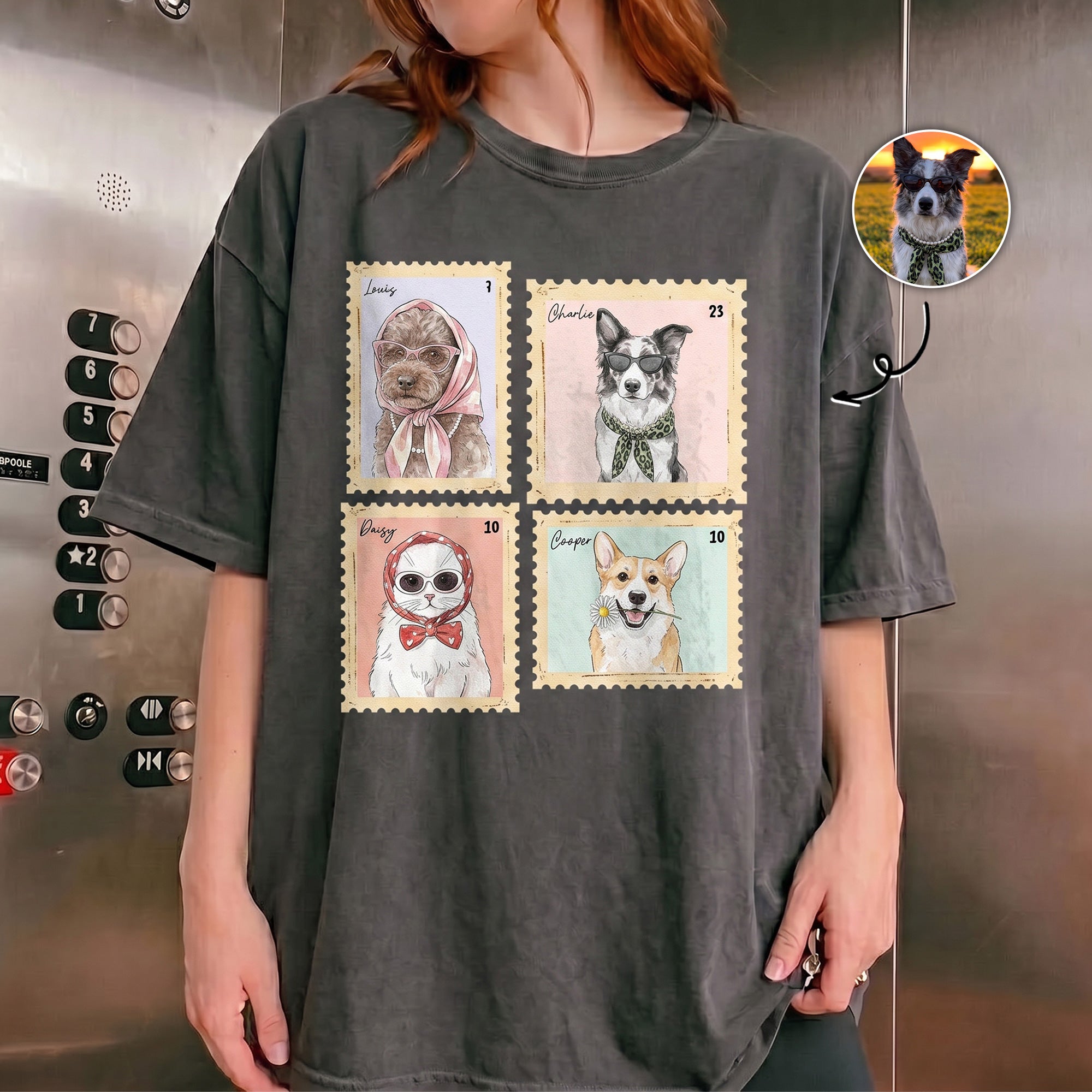 Custom-Pet-Portrait-Watercolor-Art-Stamp-Comfort-Tee-Personalized-Shirt-1