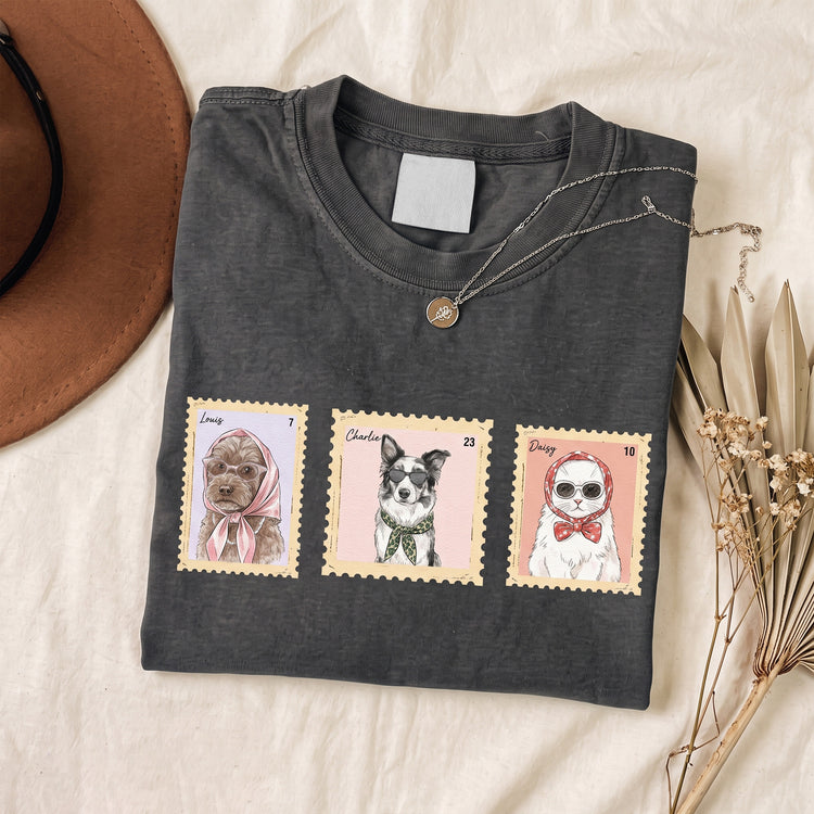 Custom-Pet-Portrait-Watercolor-Art-Stamp-Comfort-Tee-Personalized-Shirt-2