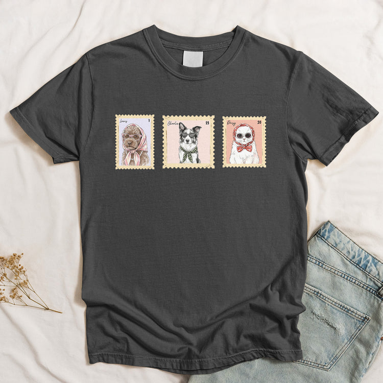 Custom-Pet-Portrait-Watercolor-Art-Stamp-Comfort-Tee-Personalized-Shirt-3
