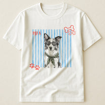 Custom-Pet-Portrait-Watercolor-Art-Striped-Pattern-Colorful-Personalized-Shirt-2