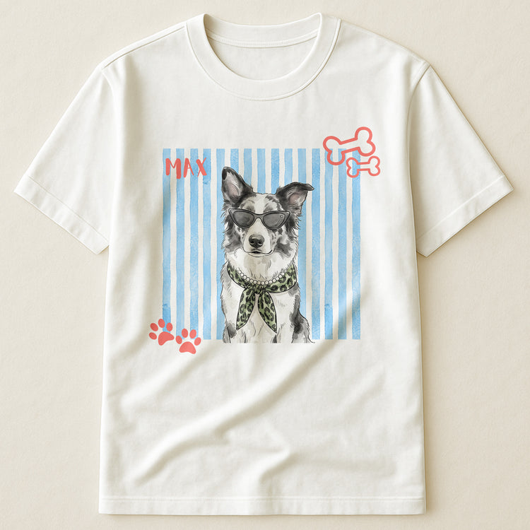 Custom-Pet-Portrait-Watercolor-Art-Striped-Pattern-Colorful-Personalized-Shirt-2