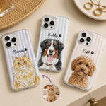 Custom-Pet-Portrait-Watercolor-Art-Striped-Pattern-Gift-For-Pet-Lovers-Personalized-Phone-Case-1