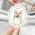 Custom-Pet-Portrait-Watercolor-Art-Striped-Pattern-Gifts-For-Dog-Mom-Cat-Mom-Personalized-Keychain-4