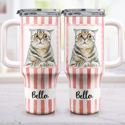 Custom-Pet-Portrait-Watercolor-Art-Striped-Pattern-New-Version-Personalized-40oz-Tumbler-2
