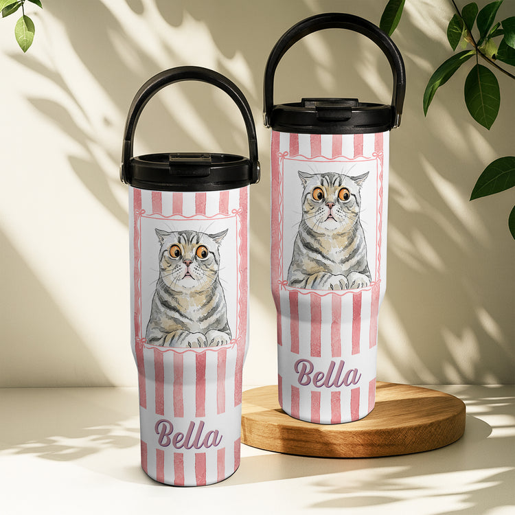 Custom-Pet-Portrait-Watercolor-Art-Striped-Pattern-Personalized-30oz-Tumbler-2