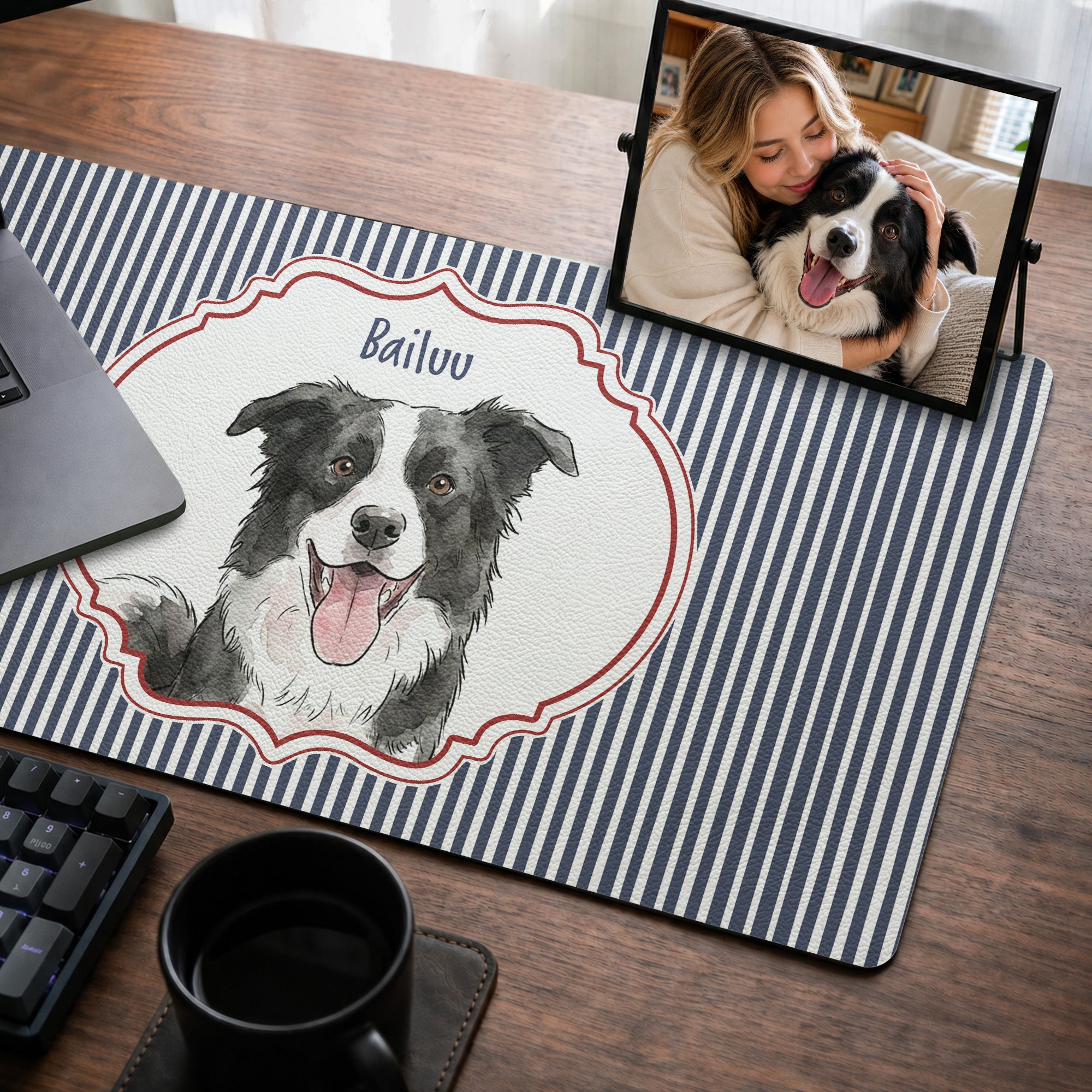 Custom-Pet-Portrait-Watercolor-Art-Striped-Pattern-Personalized-Desk-Mat-3