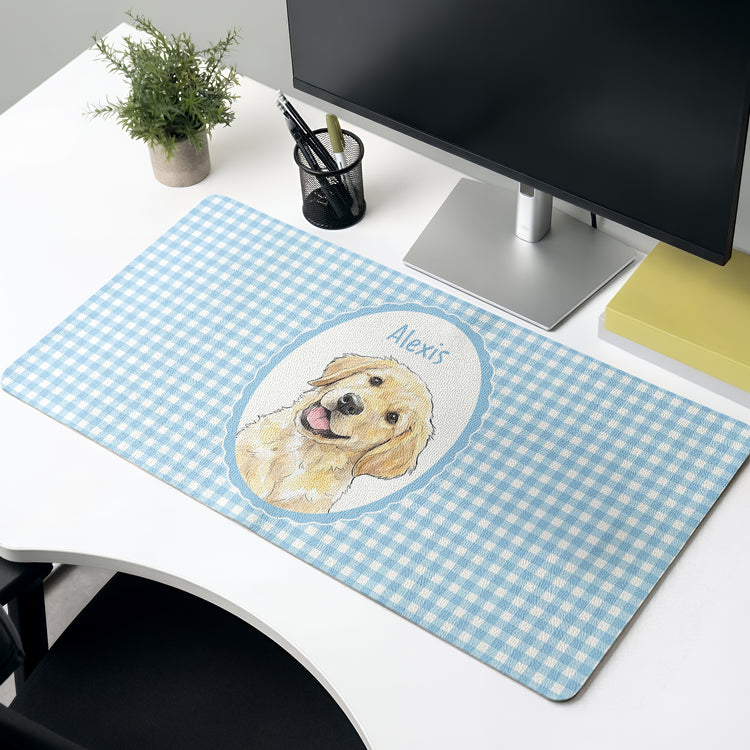 Custom-Pet-Portrait-Watercolor-Art-Striped-Pattern-Personalized-Desk-Mat-4