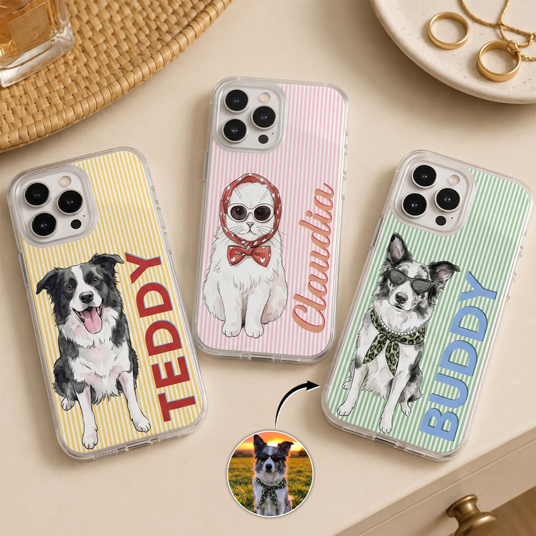 Custom-Pet-Portrait-Watercolor-Art-With-Colorful-Name-Personalized-Phone-Case-(1) 1