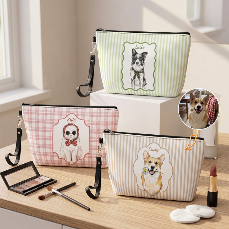 Custom-Pet-Portrait-Watercolor-Bag-Striped-Pattern-Personalized-Cosmetic-Bag-1