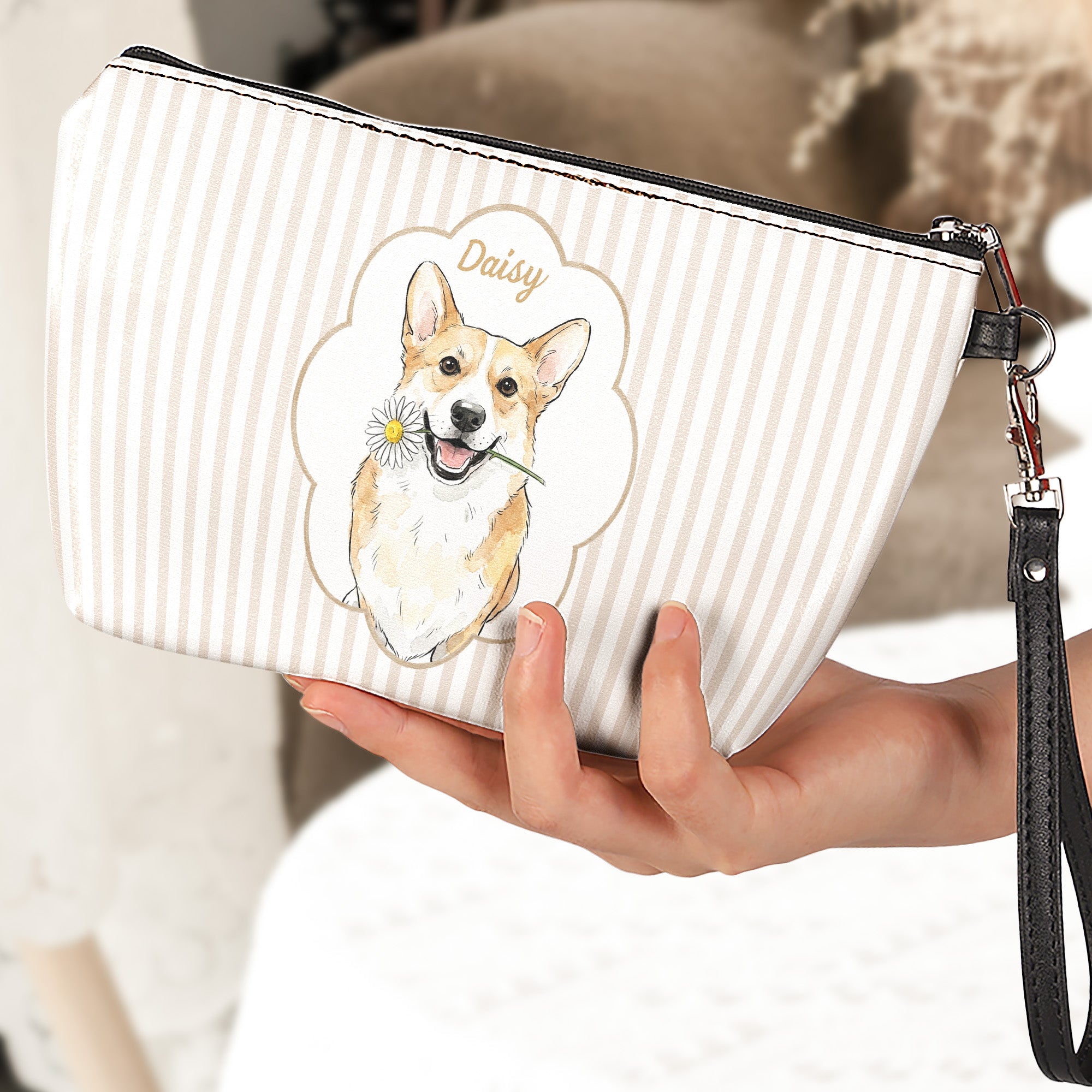 Custom-Pet-Portrait-Watercolor-Bag-Striped-Pattern-Personalized-Cosmetic-Bag-4