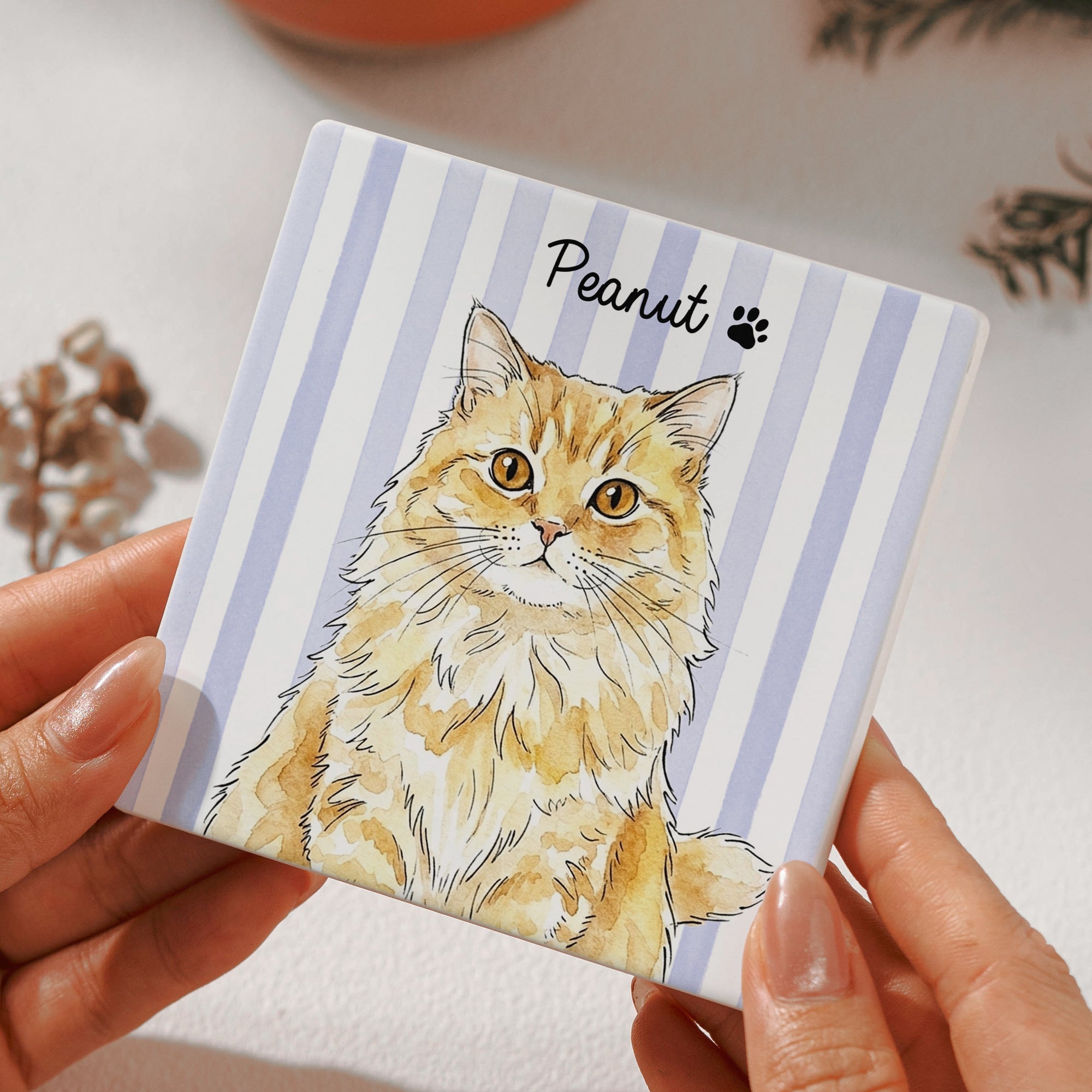 Custom-Pet-Portrait-Watercolor-Coaster-Set-For-Pet-Lovers-Family-Personalized-Coaster-5