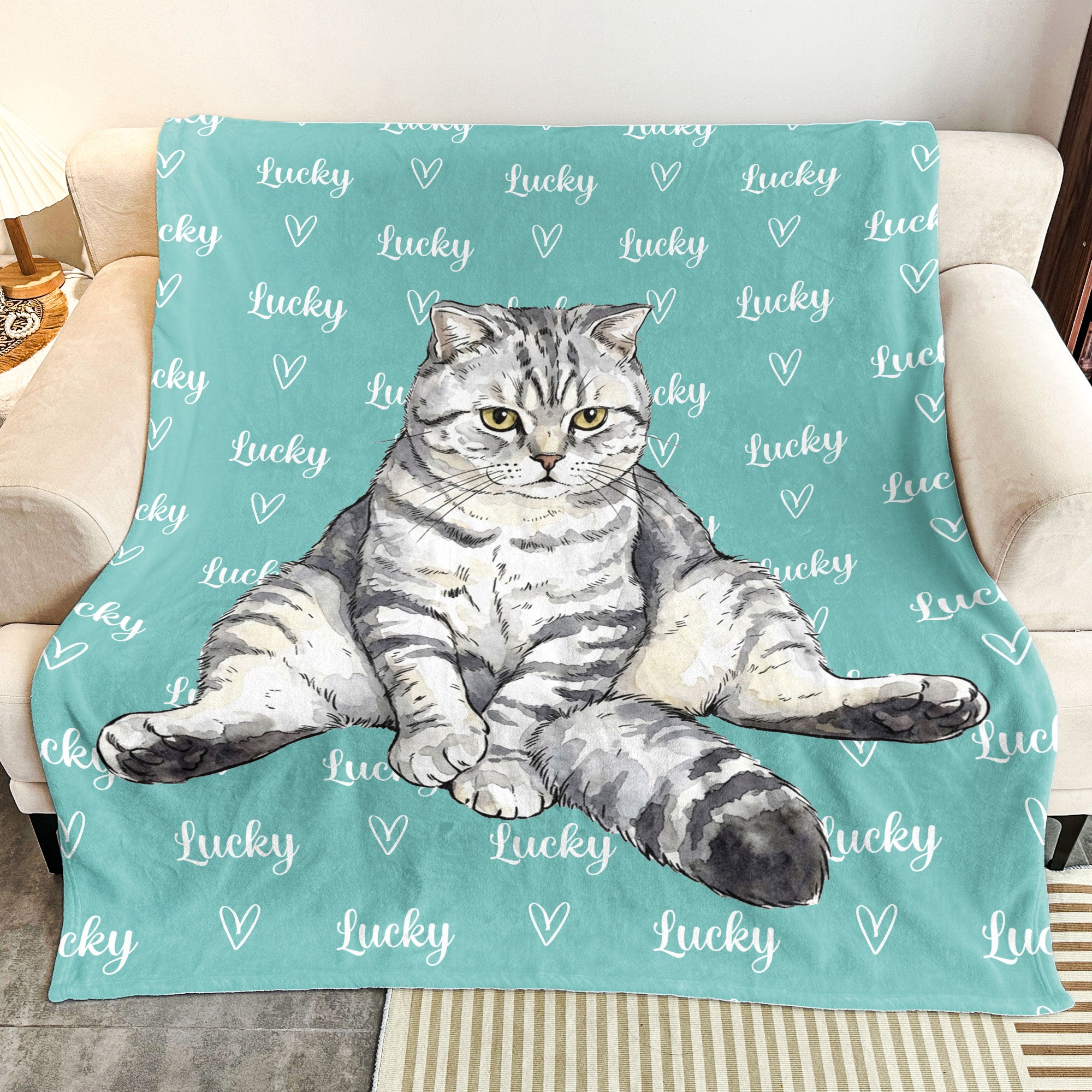 Custom-Pet-Portrait-Watercolor-Custom-Name-Blanket-Personalized-Blanket-2