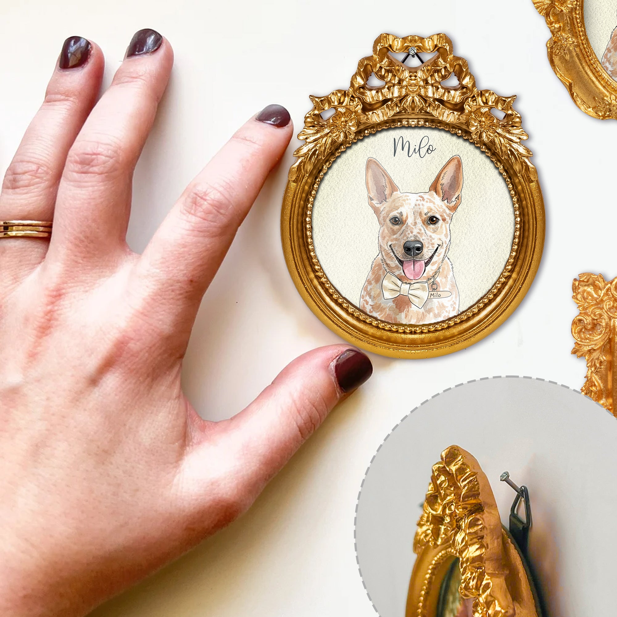 Custom-Pet-Portrait-Watercolor-Gift-For-Dog-Lovers,-Cat-Lovers-Personalized-Photo-Frame-4
