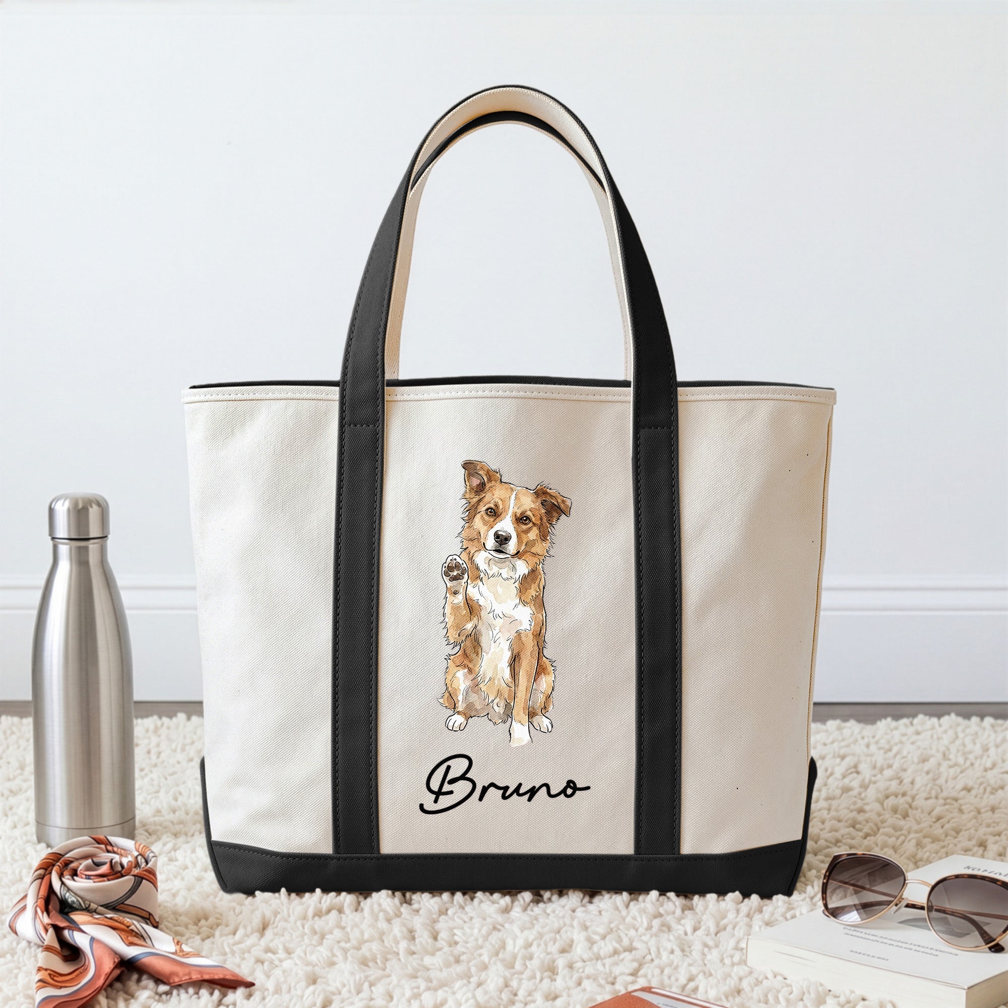 Custom-Pet-Portrait-Watercolor-Gift-For-Dog-Mom-Cat-Mom-Personalized-Tote-Bag-(1.2)