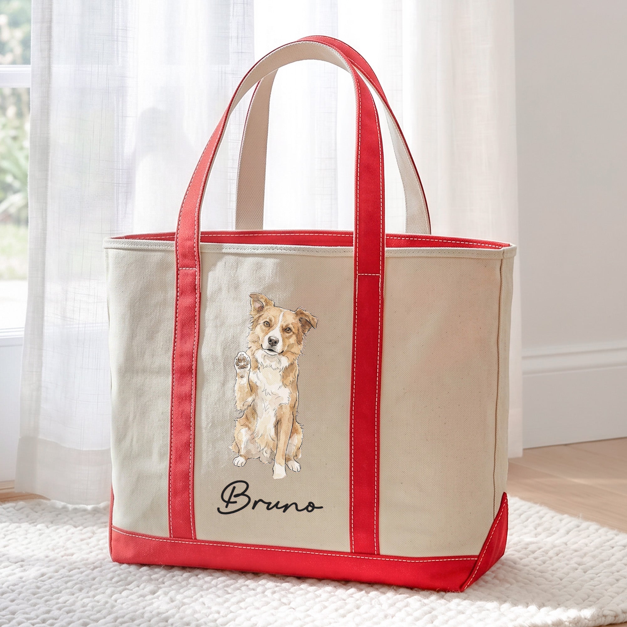 Custom-Pet-Portrait-Watercolor-Gift-For-Dog-Mom-Cat-Mom-Personalized-Tote-Bag-4