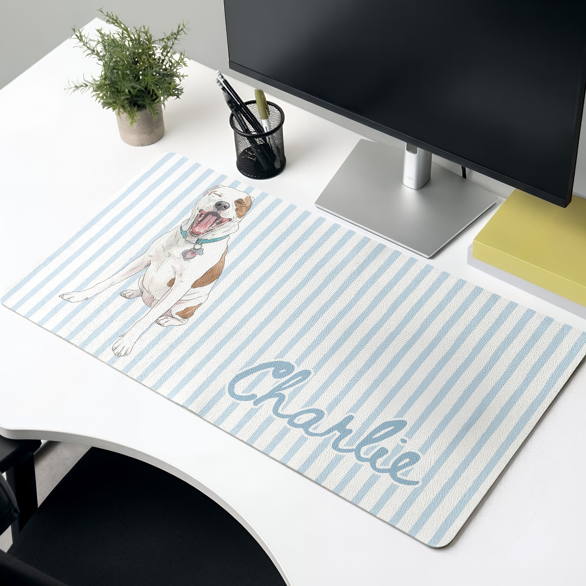 Custom-Pet-Portrait-Watercolor-Striped-Pattern-Gift-For-Dog-Lovers-Cat-Lovers-Personalized-Desk-Mat-1