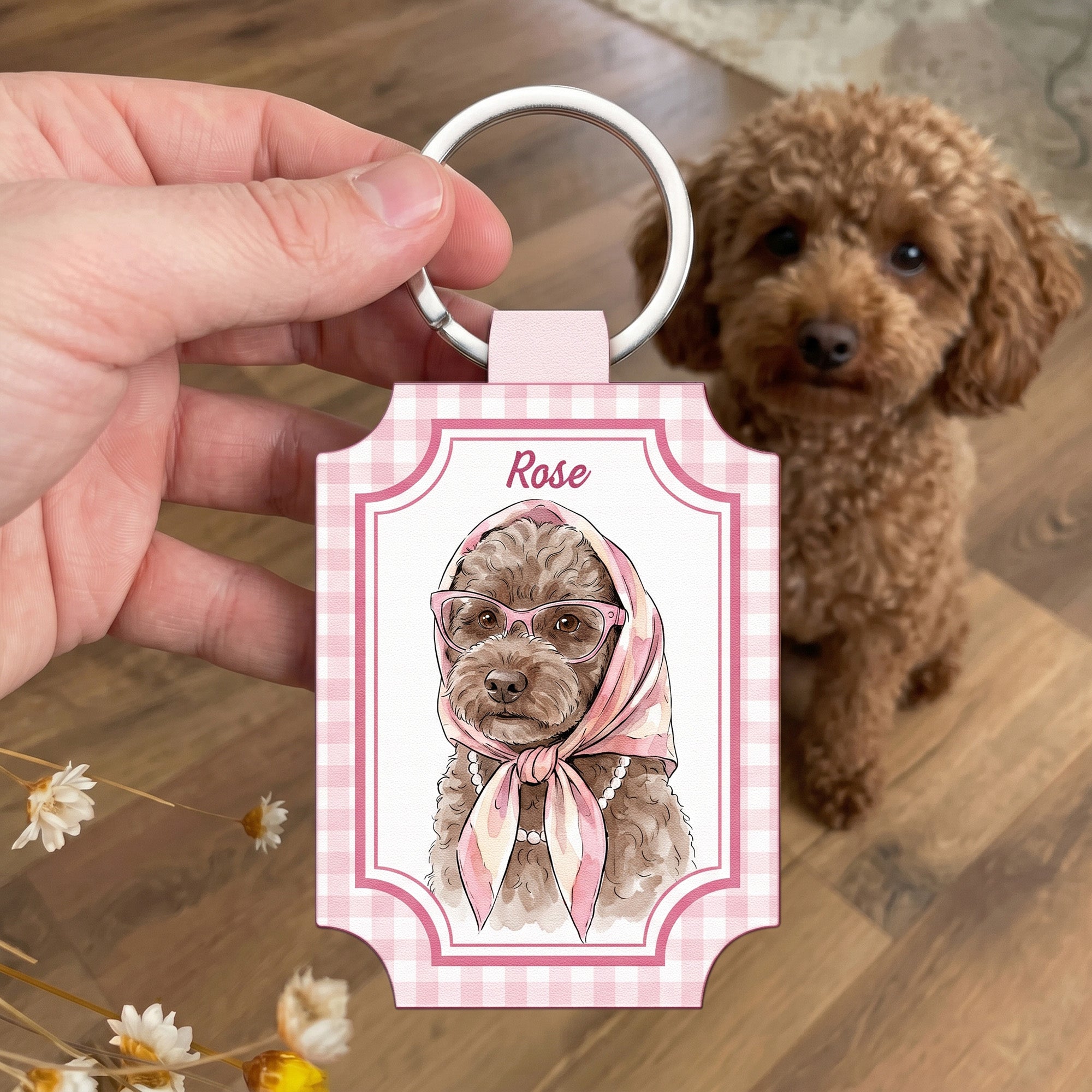 Custom-Pet-Portrait-Watercolor-Striped-Pattern-Gift-For-Pet-Lovers-Dog-Mom-Cat-Mom-Personalized-Keychain-5