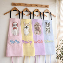 Custom-Pet-Portrait-Watercolor-Striped-Pattern-Personalized-Apron-1
