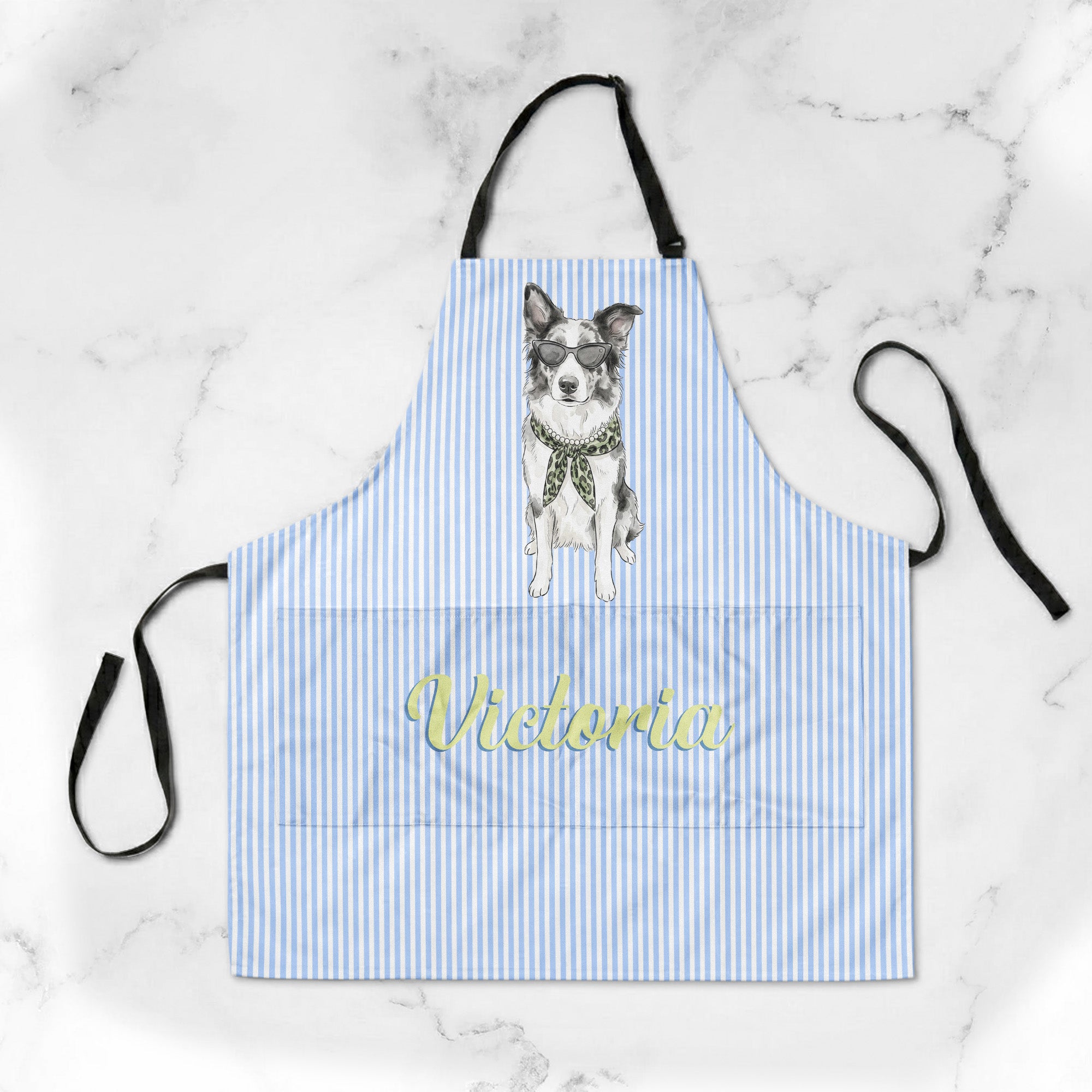 Custom-Pet-Portrait-Watercolor-Striped-Pattern-Personalized-Apron-3