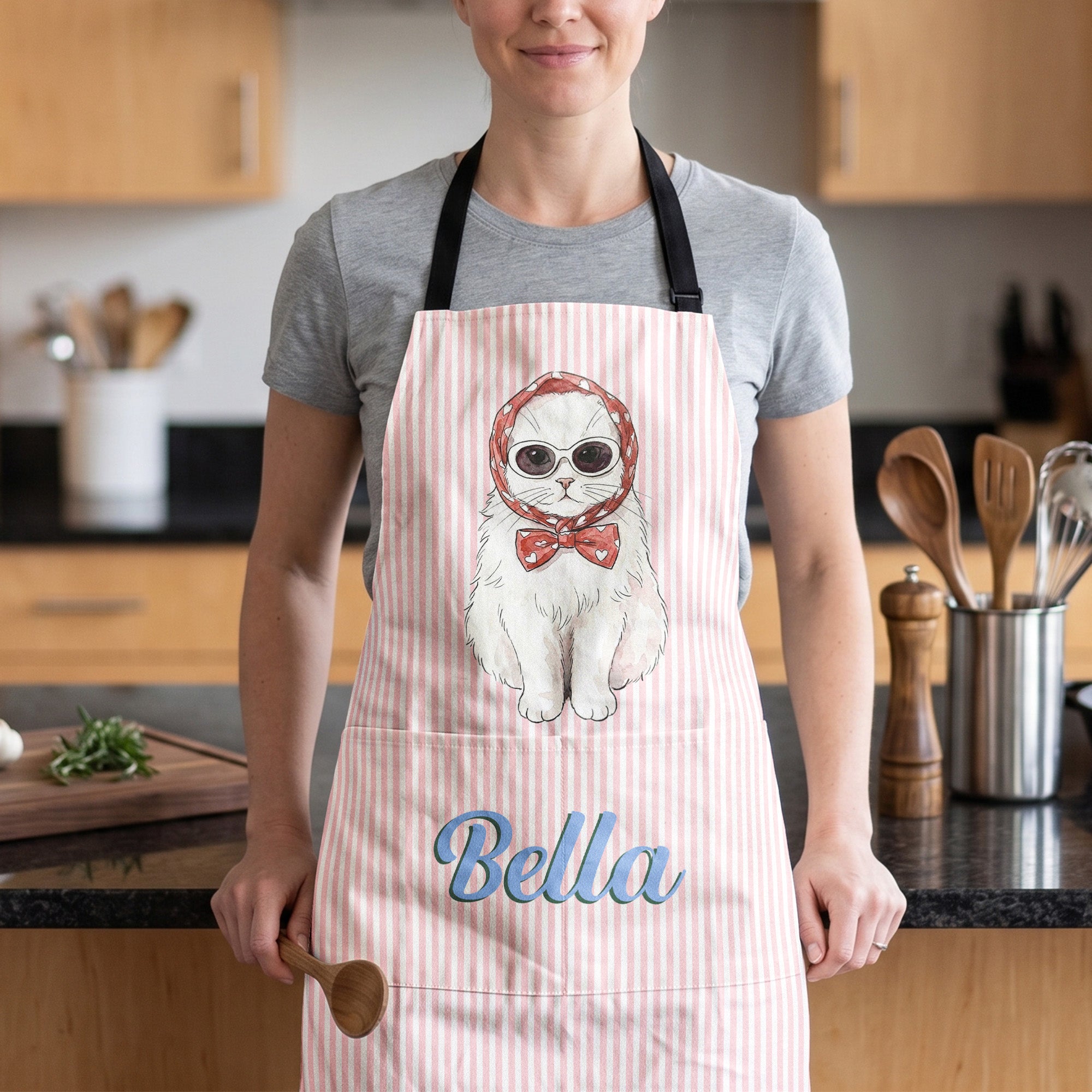 Custom-Pet-Portrait-Watercolor-Striped-Pattern-Personalized-Apron-4
