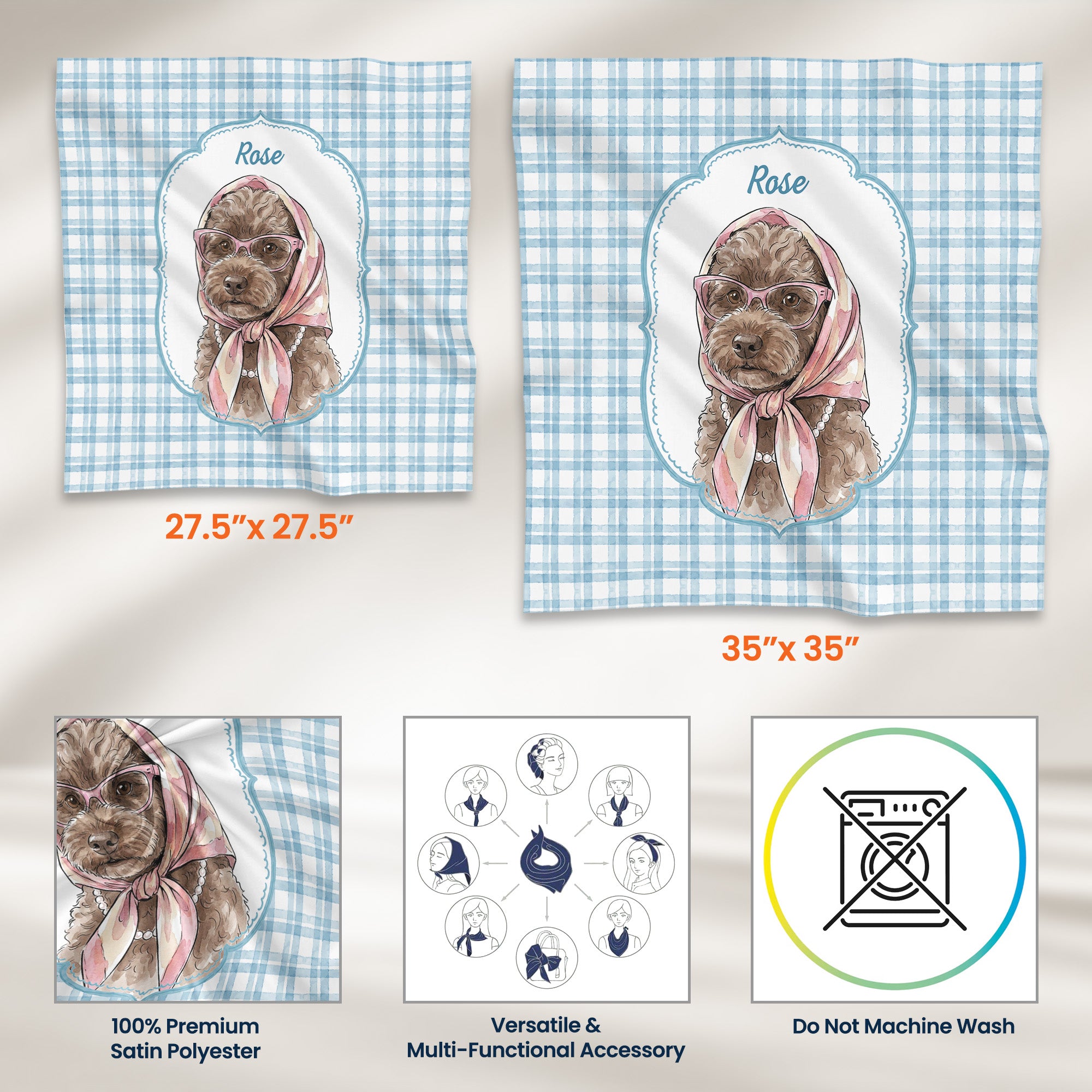 Custom-Pet-Portrait-Watercolor-Striped-Patterns-Personalized-Satin-Scarf-7