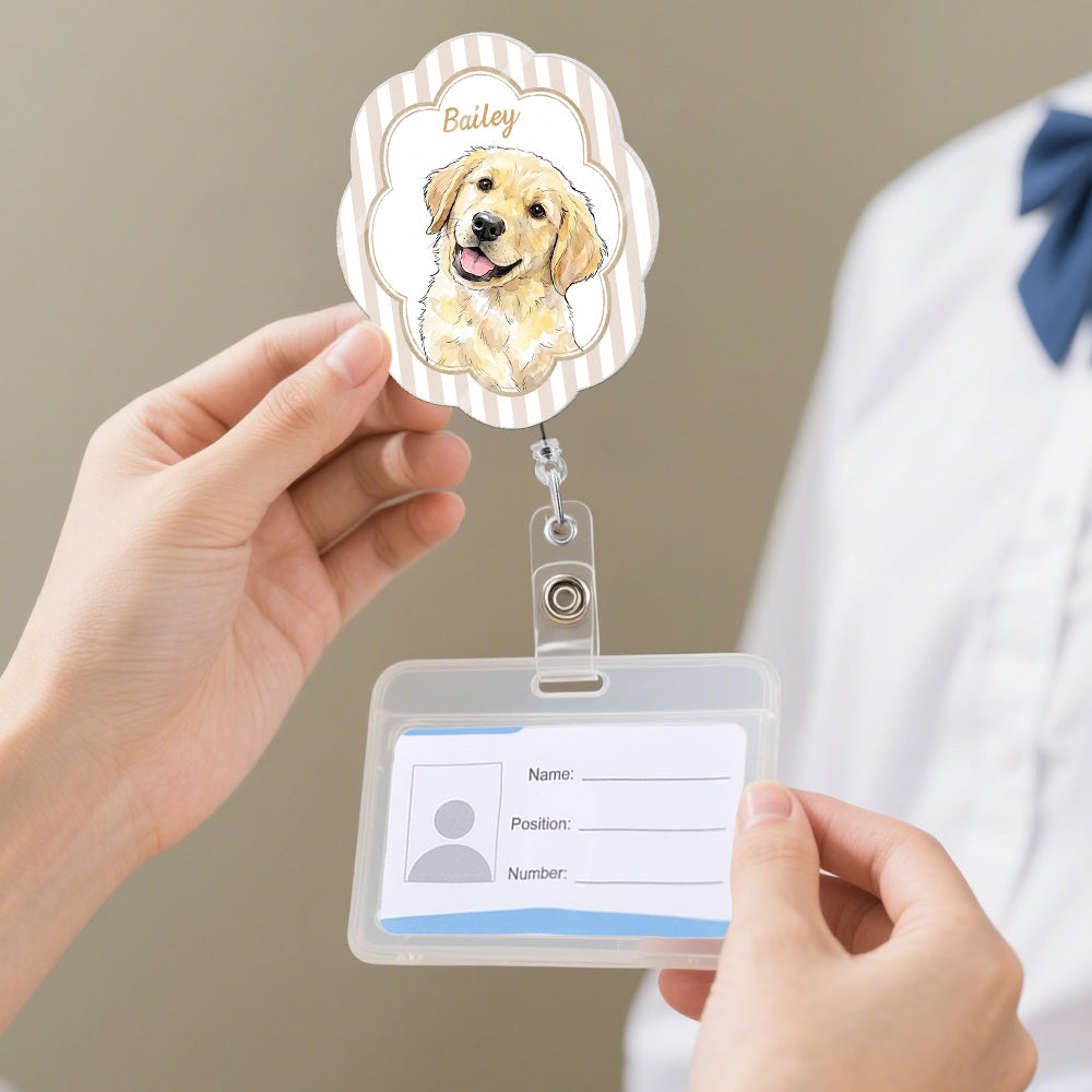 Custom-Pet-Portrait-Watercolor-Style-Personalized-Acrylic-Badge-Reel-2