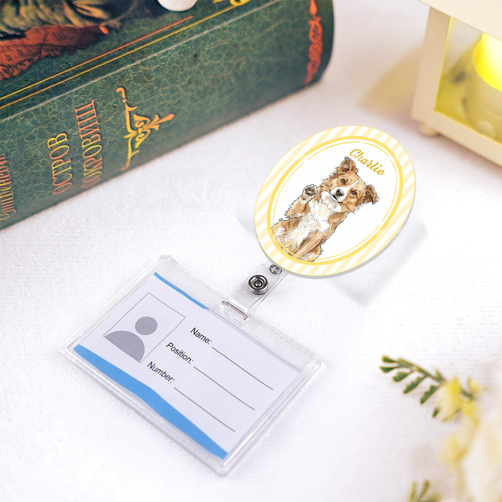 Custom-Pet-Portrait-Watercolor-Style-Personalized-Acrylic-Badge-Reel-4