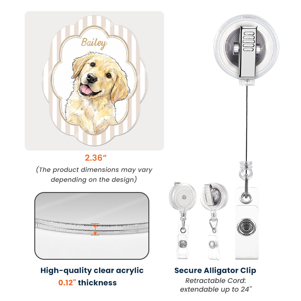 Custom-Pet-Portrait-Watercolor-Style-Personalized-Acrylic-Badge-Reel-5