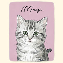 Custom-Pet-Portrait-Watercolor-Style-Personalized-Blanket-3