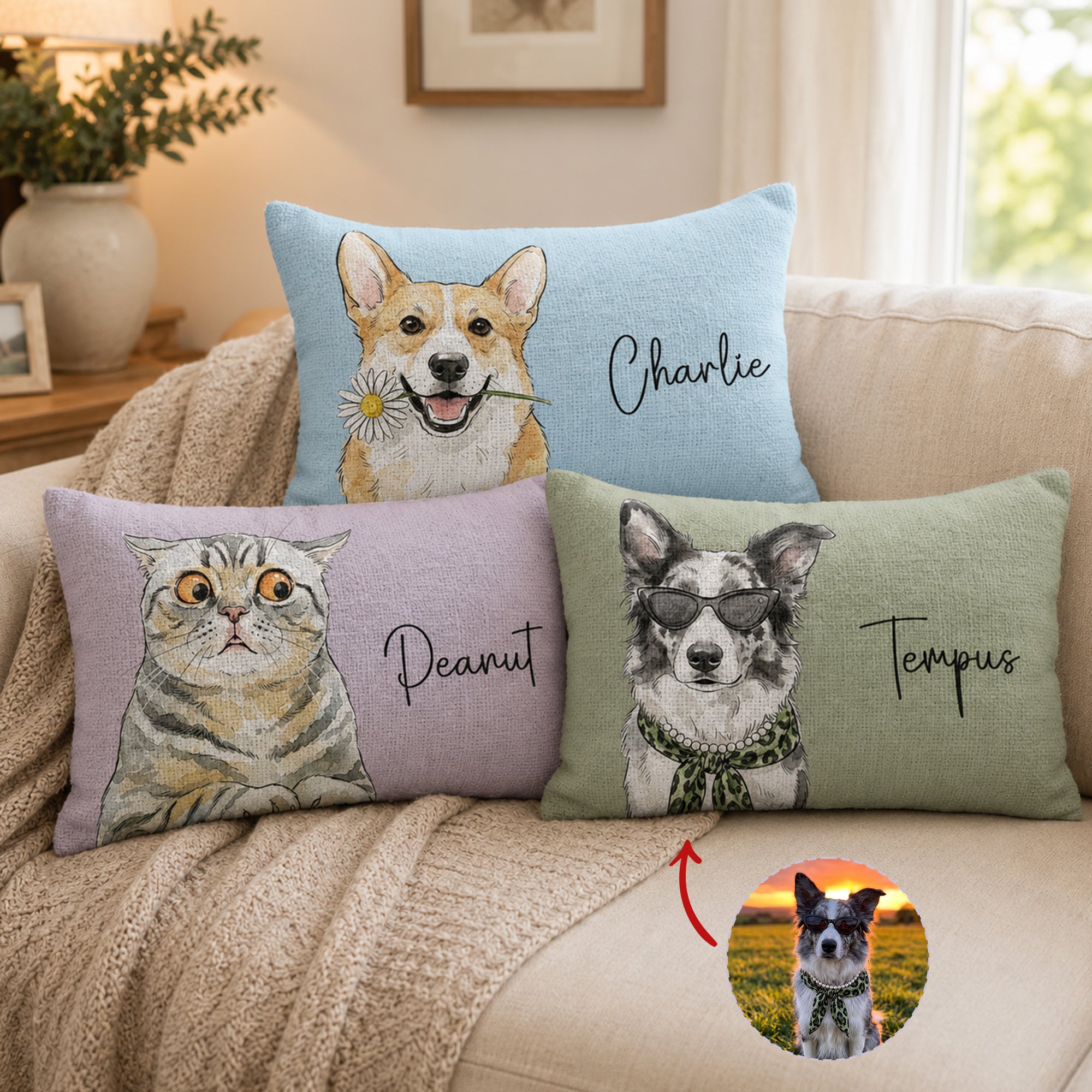 Custom-Pet-Portrait-Watercolor-Woven-Pillow-Personalized-Pillow-Cover-2