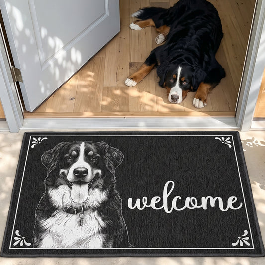 Custom-Pet-Portrait-Welcome-Home-Sketch-Line-Art-Style-Personalized-Doormat-1