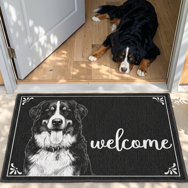 Custom-Pet-Portrait-Welcome-Home-Sketch-Line-Art-Style-Personalized-Doormat-1