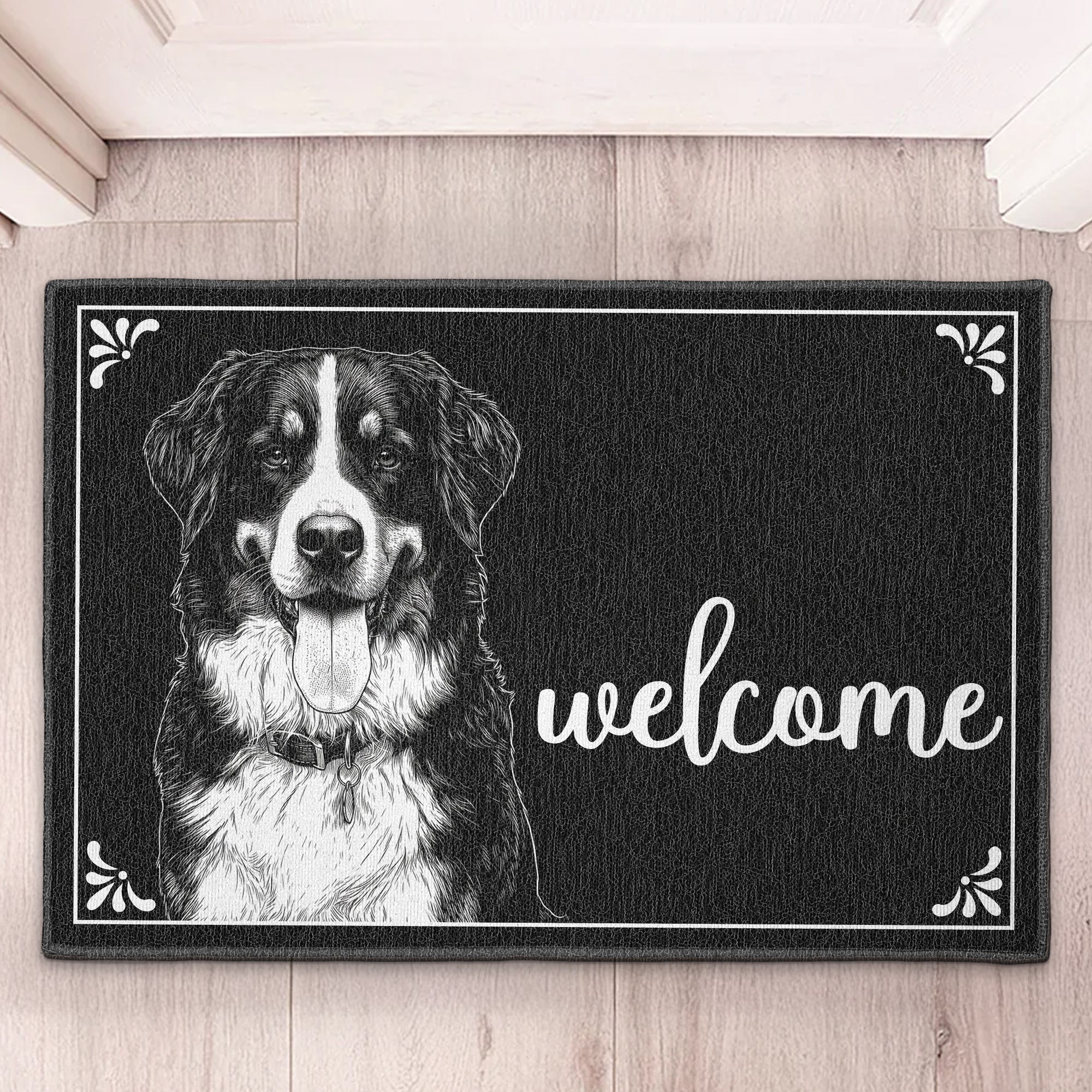 Custom-Pet-Portrait-Welcome-Home-Sketch-Line-Art-Style-Personalized-Doormat-2