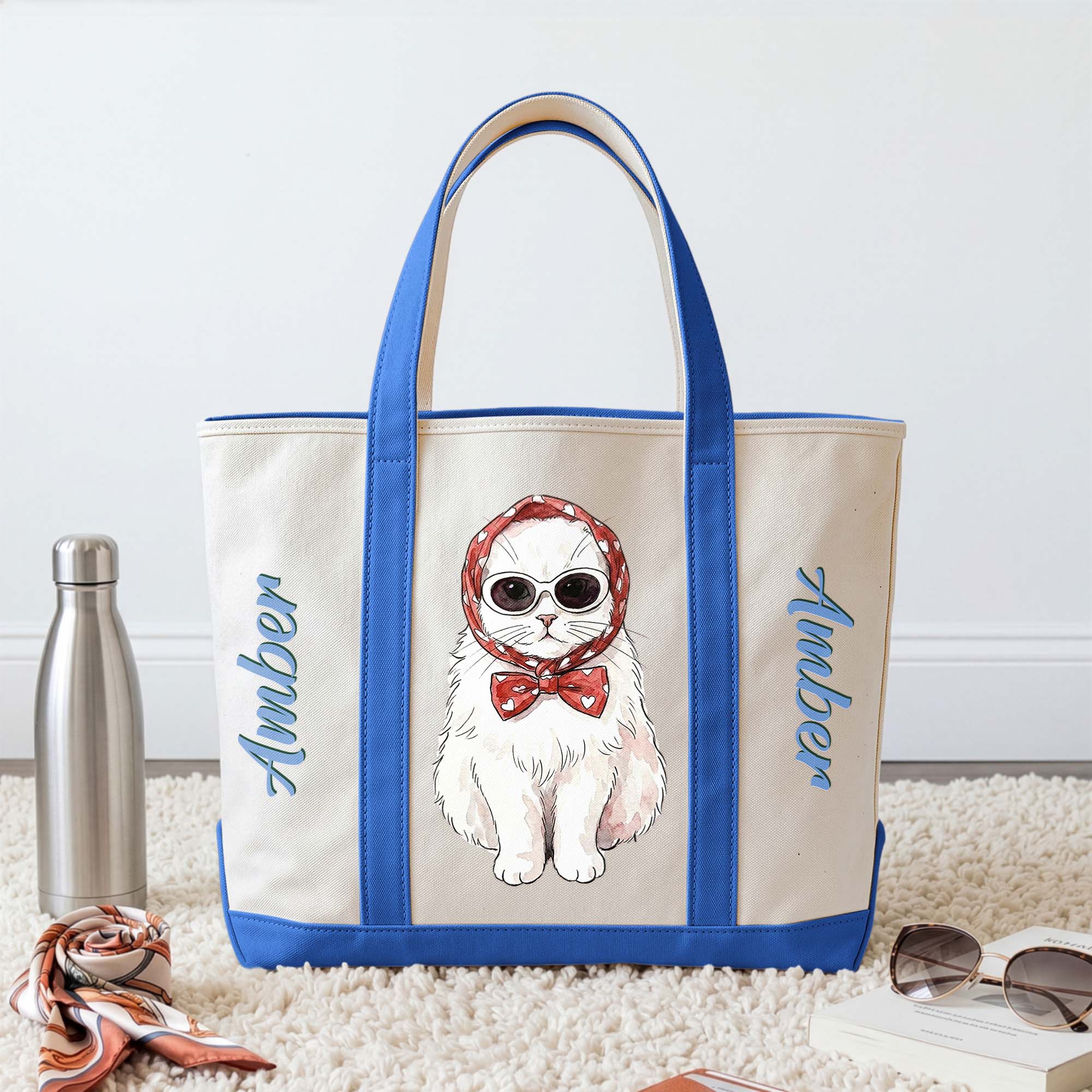 Custom-Pet-Portrait-With-Name-Colorful-Gift-For-Dog-Mom-Cat-Mom-Personalized-Tote-Bag-3