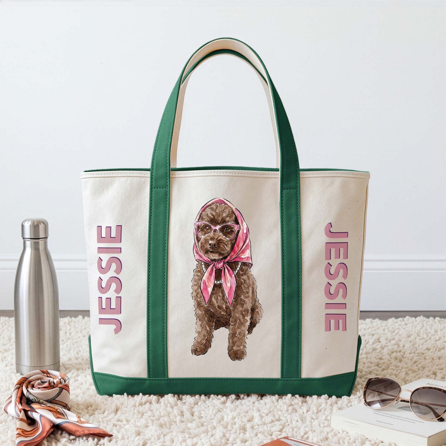 Custom-Pet-Portrait-With-Name-Colorful-Gift-For-Dog-Mom-Cat-Mom-Personalized-Tote-Bag-5