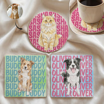 Custom-Pet-Portrait-With-Name-Watercolor-Art-Personalized-Coaster-1