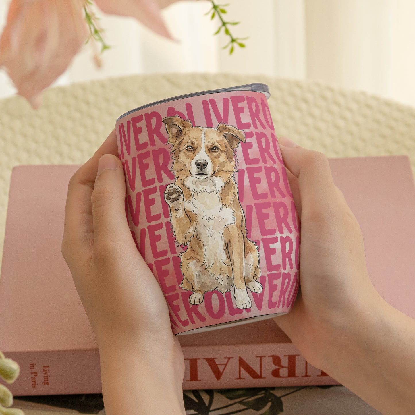 Custom-Pet-Portrait-With-Name-Watercolor-Art-Personalized-Wine-Tumbler-4