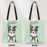 Custom-Pet-Portrait-With-Name-Watercolor-Art-Striped-Pattern-Personalized-Tote-Bag-3