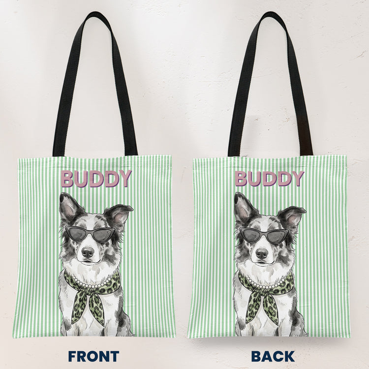 Custom-Pet-Portrait-With-Name-Watercolor-Art-Striped-Pattern-Personalized-Tote-Bag-3