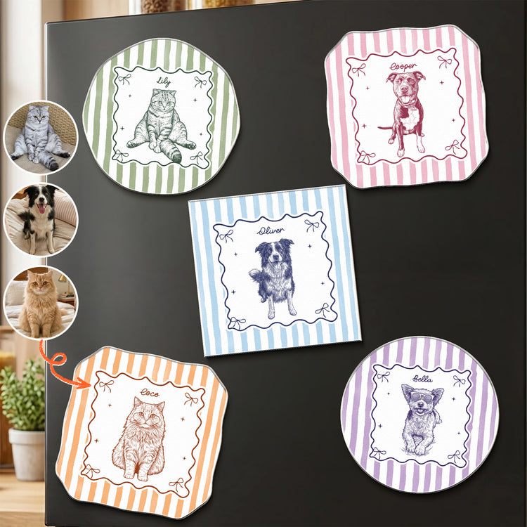 Custom-Pet-Sketch-Line-Art-Gift-For-Pet-Lovers-Dog-Mom-Cat-Mom-Personalized-Magnet-1