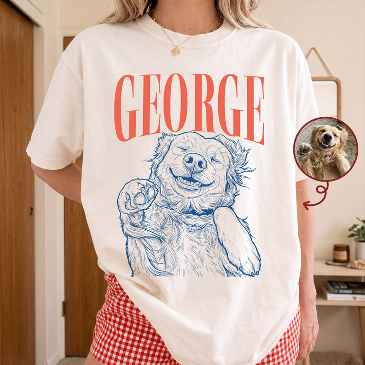 Custom-Pet-Sketch-Line-Art-Vintage-Retro-Style-Personalized-Shirt-1